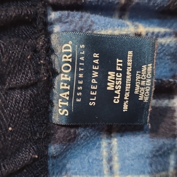 Stafford Essentials Blue Pajama with Elastic Waistband - Picture 2 of 2